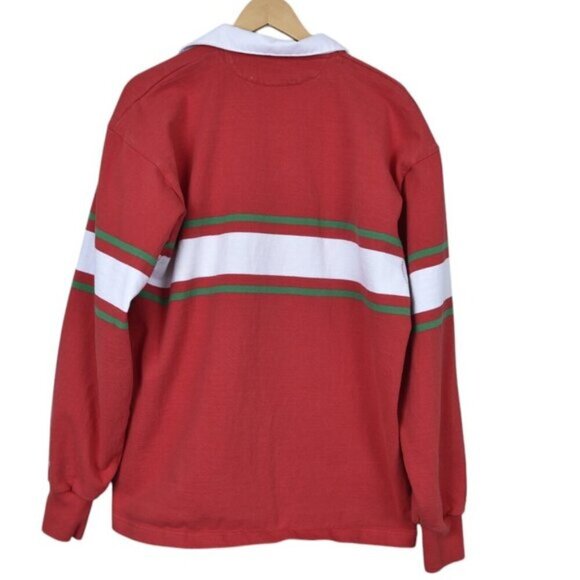 Barbarian Rugby Wear Wales Long Sleeve Striped Red Polo Athletic XXL - Picture 2 of 8